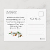 Vakantie voor feestdag met feestdag met feestelijk briefkaart (Achterkant)