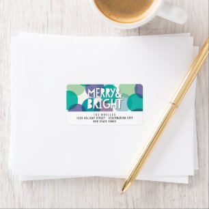 Vakantie voor Merry & Bright Fun Colorful Confetti Etiket