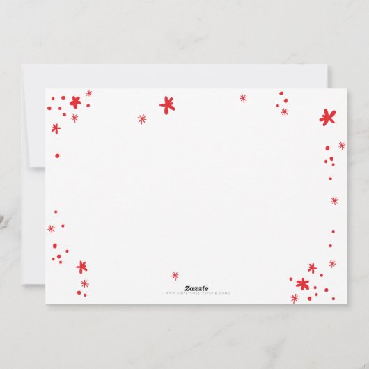 VAKANTIE VREUGDE FOTO modern eenvoudig rood sparkl Feestdagenkaart (Achterkant)