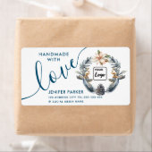 Vakantie waterverf poinsettia handgemaakt met lief etiket (Insitu)