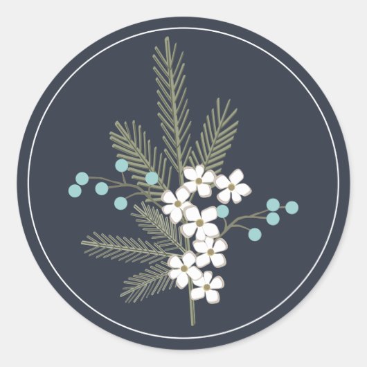 Vakantie Wensen Monogram Kerst Envelop Seal Ronde Sticker (Voorkant)