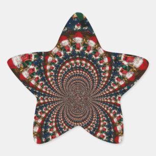 Vakantie wervelingen: Retro Christmas Art Statione Ster Sticker