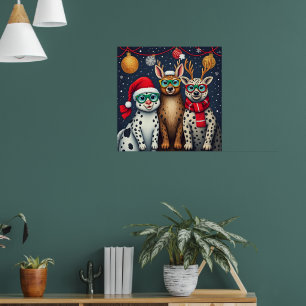 Vakantie wezens in de vermomming van Kerstmis Poster