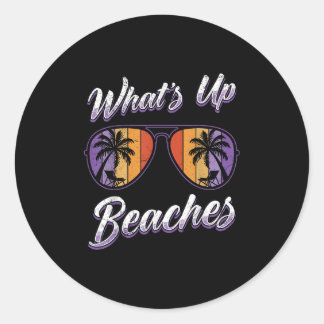 Vakantie Whats Up Stranden Strand Grappige Lente B Ronde Sticker