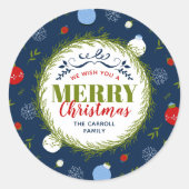 Vakantie Whimsy gepersonaliseerde Kerst stickers (Voorkant)