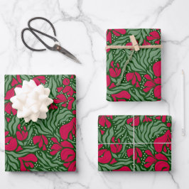 Vakantie Wilde Bloemen Wrapping Paper - Groen