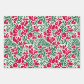 Vakantie Wilde Bloemen Wrapping Paper - Wit (Voorkant)