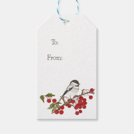 Vakantie Winter Bird Gift Label Cadeaulabel