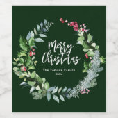 Vakantie winter groen borstel script wijn etiket (Enkel label)