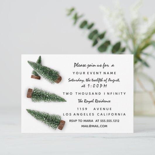 Vakantie Winter Party Uitnodiging Wit