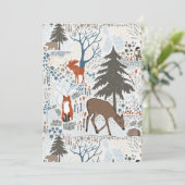 Vakantie Winterbossen Dieren Feestdagenkaart (Staand voorkant)