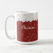 Vakantie Witte Marshmallows en Sneeuwvlokken Koffiemok (Links)