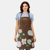 Vakantie Witte Pompoen Waterverf Art Pattern Schort (Gedragen)