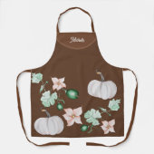 Vakantie Witte Pompoen Waterverf Art Pattern Schort (Voorkant)