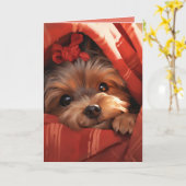 Vakantie Yorkshire Terrier Kaart (Gele Bloem)