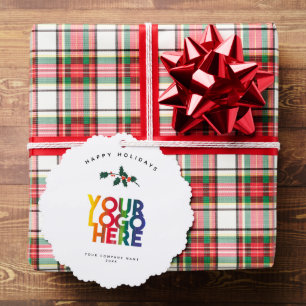 Vakantie Zakelijk Logo Christmas Gift Label Ornament Kaart