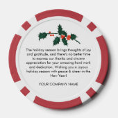 Vakantie zakelijke Logo kerstmis Kaart Poker Chips (Achterkant)