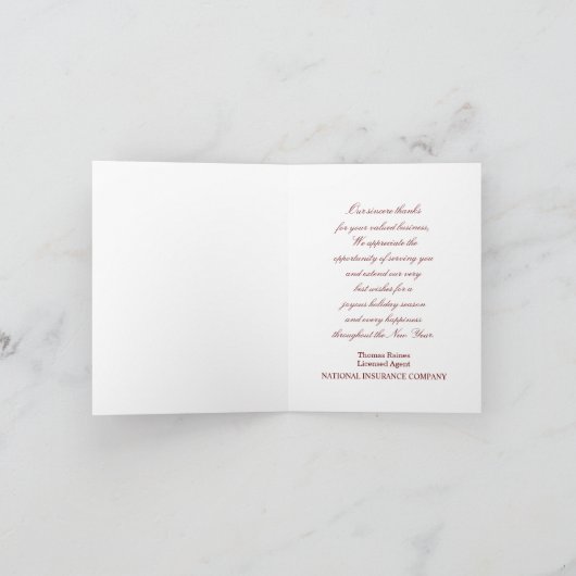 Vakantie Zakelijke Waardering Wenskaarten Feestdagen Kaart (Binnen)