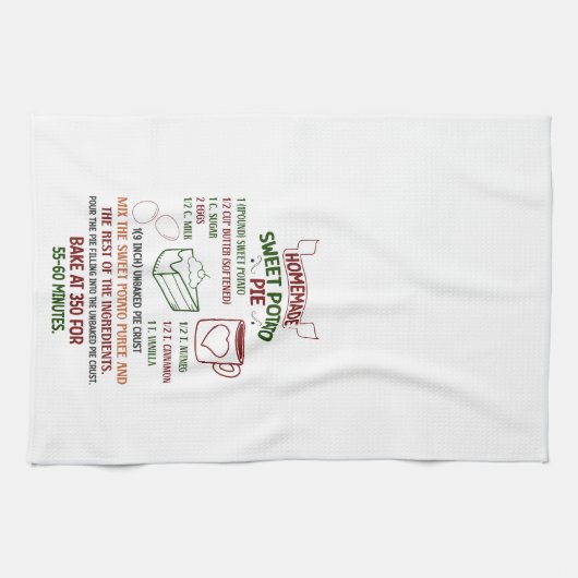 Vakantie Zoete Aardappeltaart Recept Kerstmis Theedoek (Horizontaal)