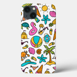vakantie zomerstrandpatroon voor plezier iPhone 13 hoesje