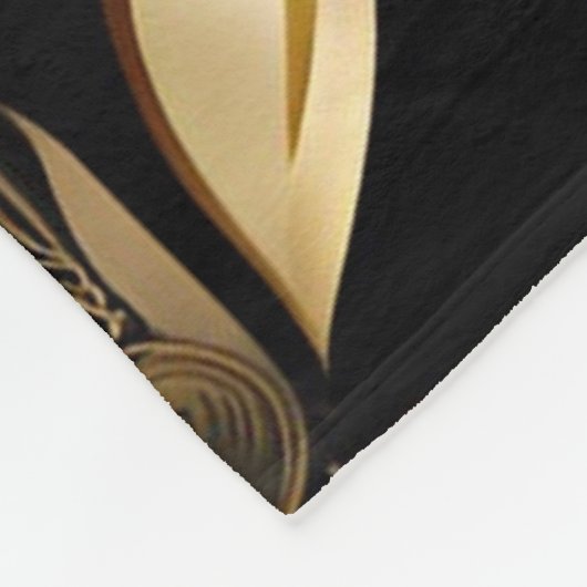 vakantie zwart en goud fleece deken (Hoek)