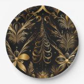  vakantie zwart en goud papieren bordje (Voorkant)