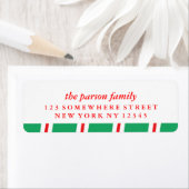 Vakantieadreslabel Candy Cane Etiket (Insitu)