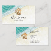 vakantiebed op het strand en ontbijtpalm visitekaartje (Voorkant / Achterkant)