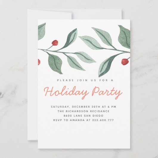 Vakantieblad voor de feestdag feestdagenkaart (Voorkant)