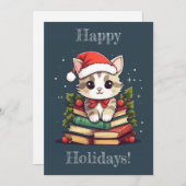 Vakantieboek Cat Feestdagenkaart (Voorkant / Achterkant)