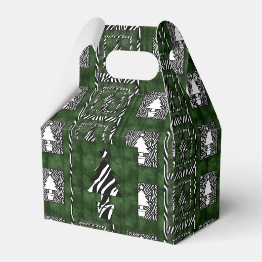 Vakantiebomen met Zebra Print Thema Bedankdoosjes (Voorkant Zijde)