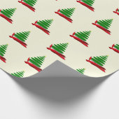 Vakantieboom met rood lint Kerstmis Cadeaupapier (Hoek)