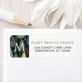 Vakantiebos Kerstmis Monogram Retouradres Etiket (Insitu)