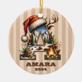  vakantiebrief met beige strepen keramisch ornament