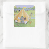 Vakantiecamp Vierkante Sticker (Tas)