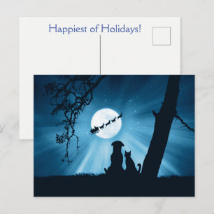 Vakantiecat Dog en Santa Briefkaart