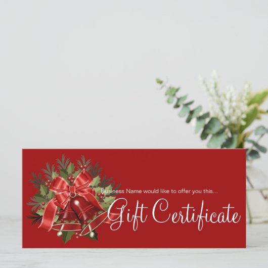 Vakantiecertificaat Rood kerstmis (Staand voorkant)