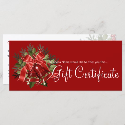 Vakantiecertificaat Rood kerstmis (Voorkant / Achterkant)