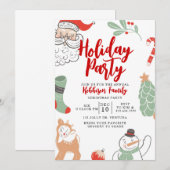 Vakantiedagen, feestdag, kerstfeest kaart (Voorkant / Achterkant)