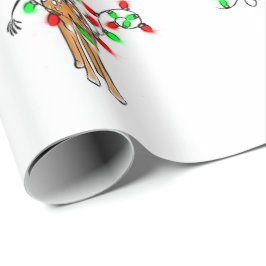 Vakantiedagen Giraffe- roodgetwinkeerd en groen li Cadeaupapier