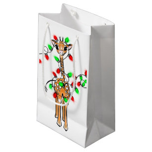 Vakantiedagen Giraffe- roodgetwinkeerd en groen li Klein Cadeauzakje