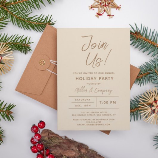 Vakantiedagen Modern Chic Corporate Kerstparty Kaart