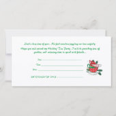 Vakantiedagen Tea Party Uitnodiging Vintage (Achterkant)