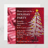 Vakantiedagen Uitnodiging Ruby Red Kerstmis (Voorkant / Achterkant)
