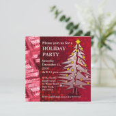 Vakantiedagen Uitnodiging Ruby Red Kerstmis (Staand voorkant)