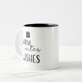 Vakantiedagen wintervakantie met kerstmis tweekleurige koffiemok (Voorkant links)