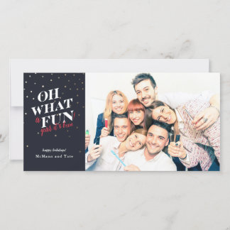 Vakantiedenknopkaart *Oh wat een plezier* Feestdagenkaart