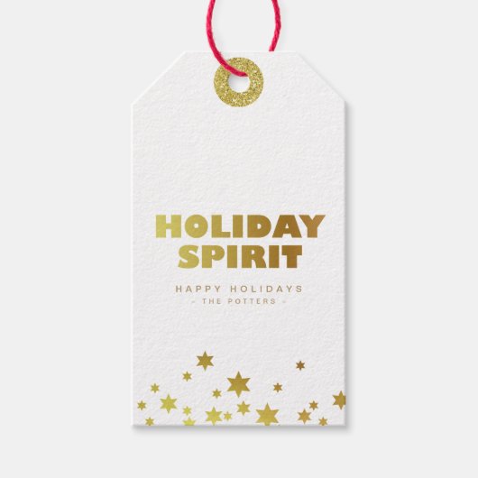 vakantiedrang | Fun Christmas White & Gold Mini Cadeaulabel (Voorkant)