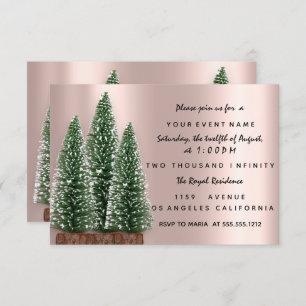 Vakantiedrukfeest kerstboomfeest Roos diner Kaart