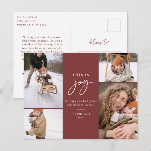 Vakantiefoto Briefkaart Rood Dit is Joy (Voorkant / Achterkant)